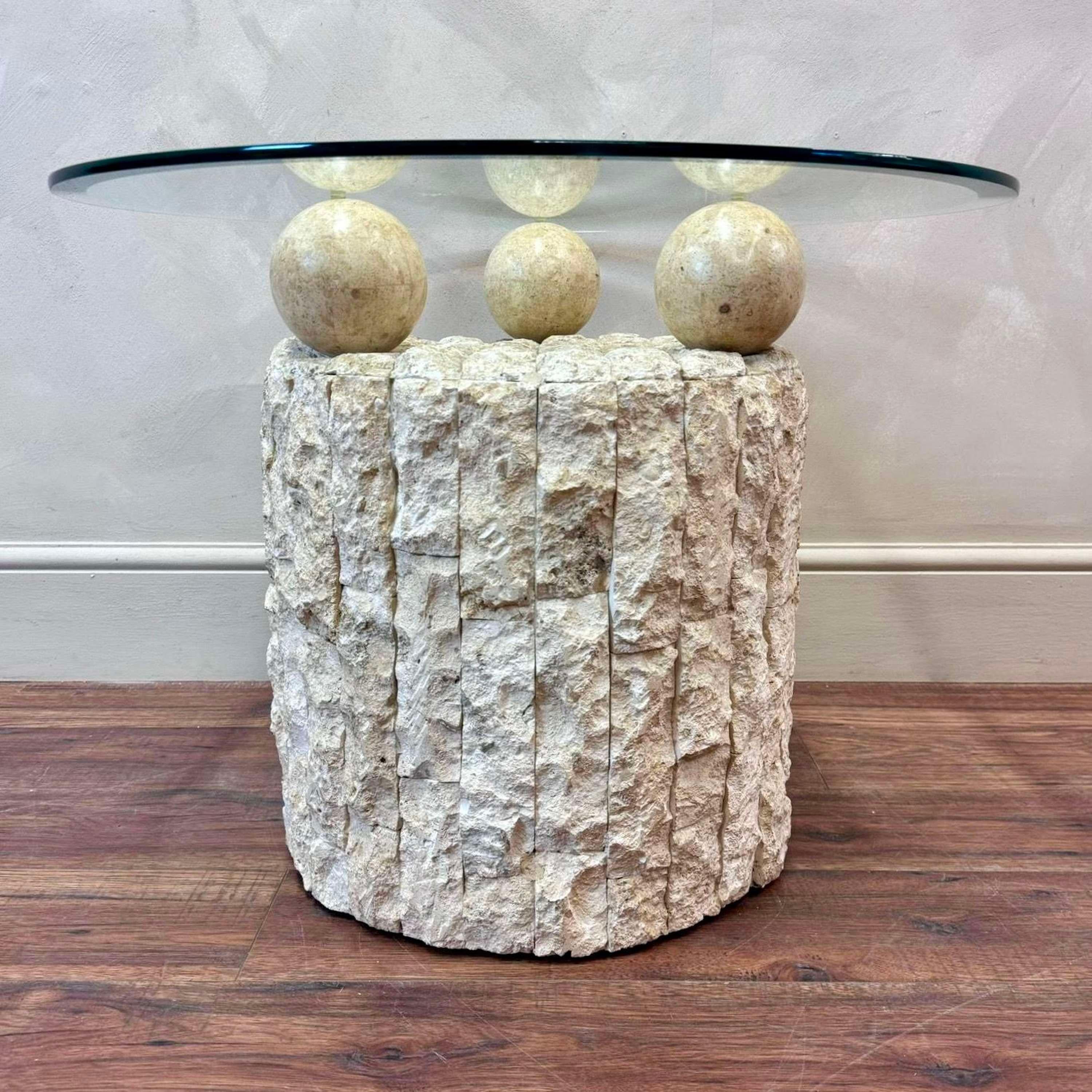 Travertine Fossil Stone Coffee Table by Pierre Magnussen Ponte For Sale