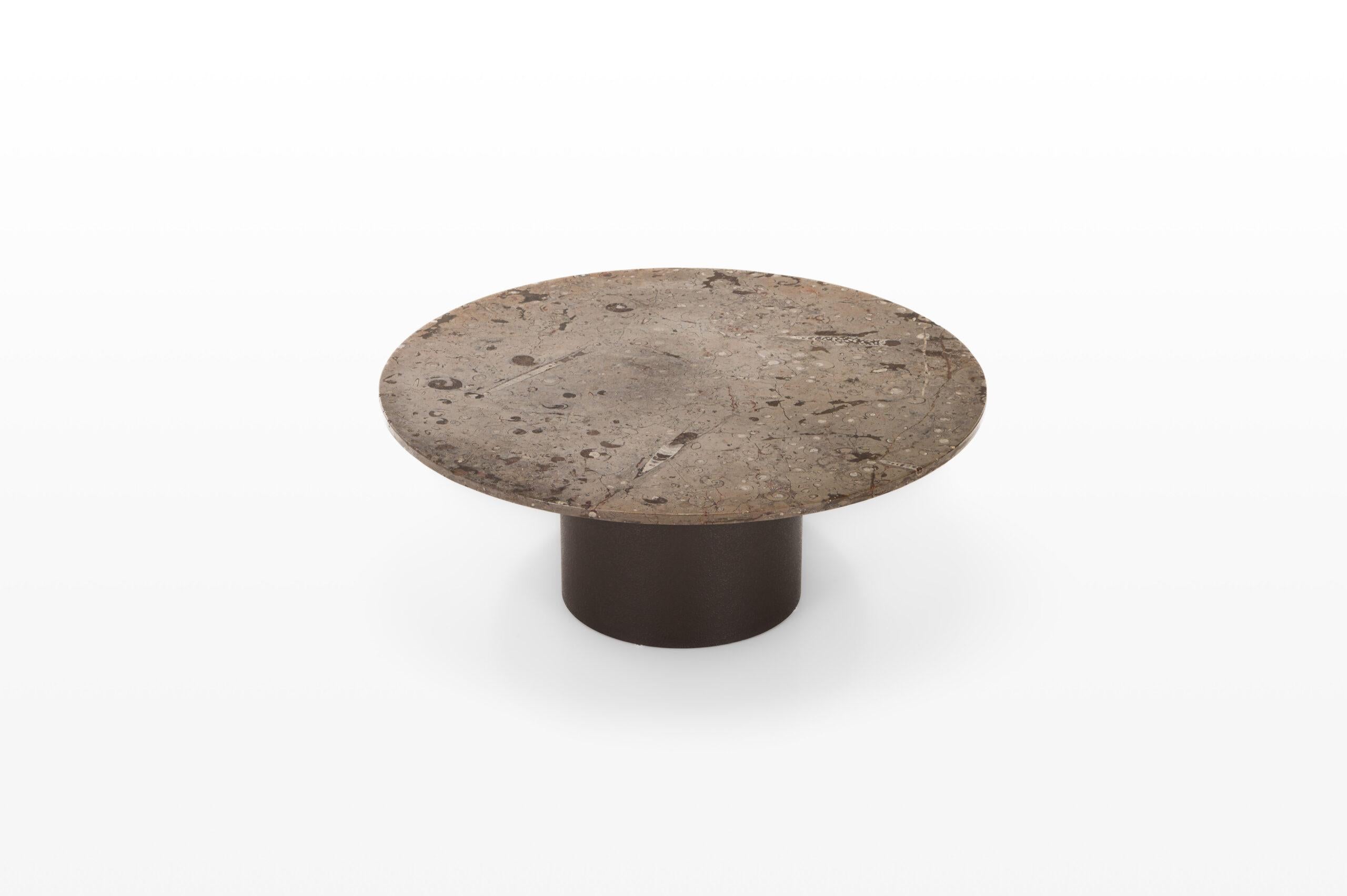 Scandinavian Modern Fossil Stone Coffee Table by Ronald Schmitt, Germany, 1960s