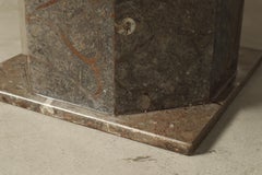 Fossil Stone Pedestal Coffee Table, France 1970's