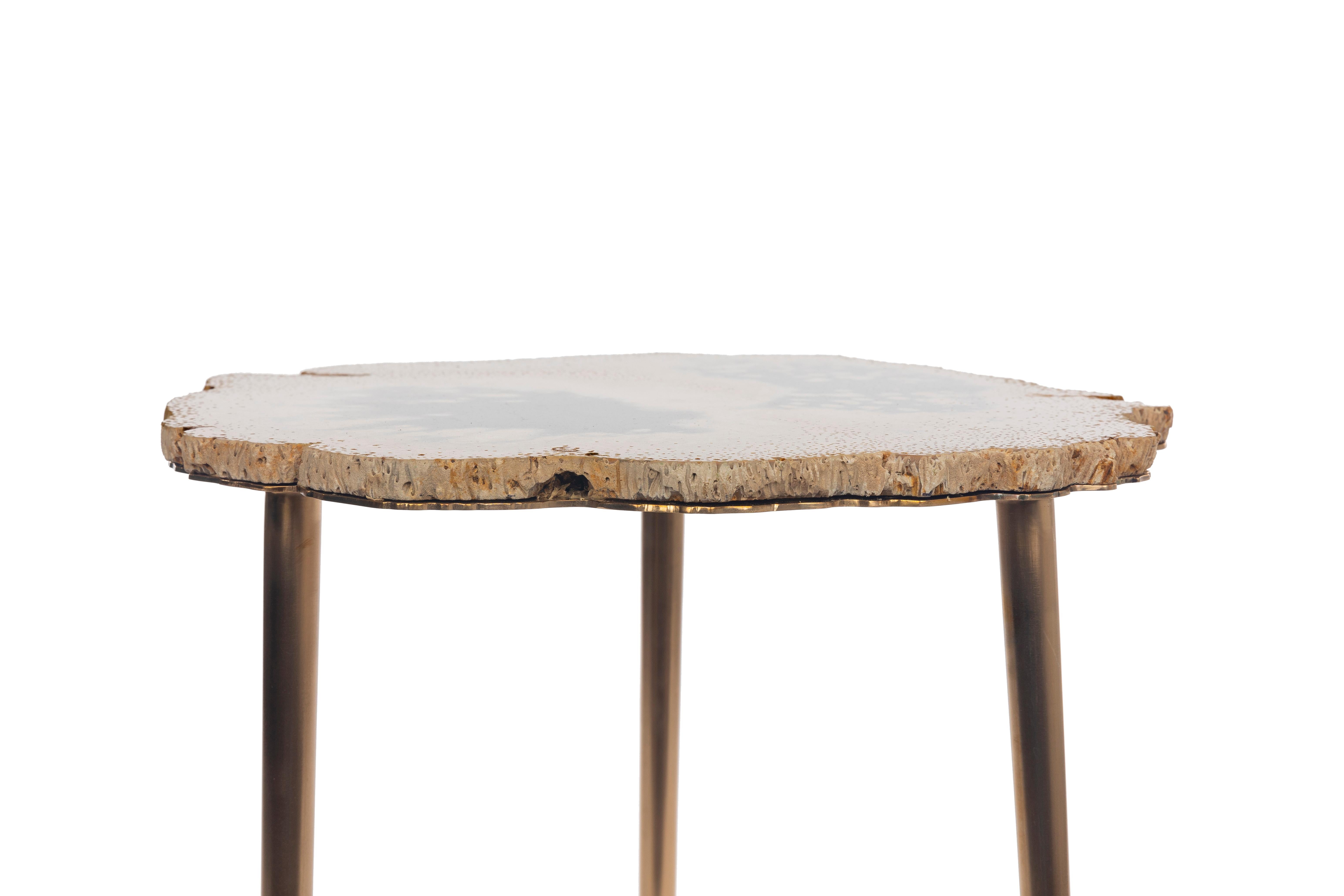 Hand-Crafted Fossil Table For Sale