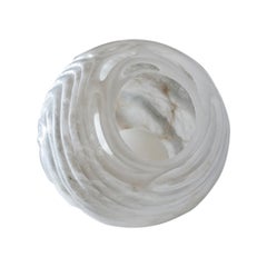 Fossil Universe Sculptural Round Light in Alabaster di Amarist Studio