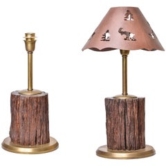  Fossil Wood Sculpture Table Lamps for a Mountain Home