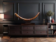 Fossil Woolly Mammoth Tusk on Custom Walnut Stand