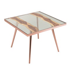 Table carrée Fossile par Hebanon Fratelli Basile