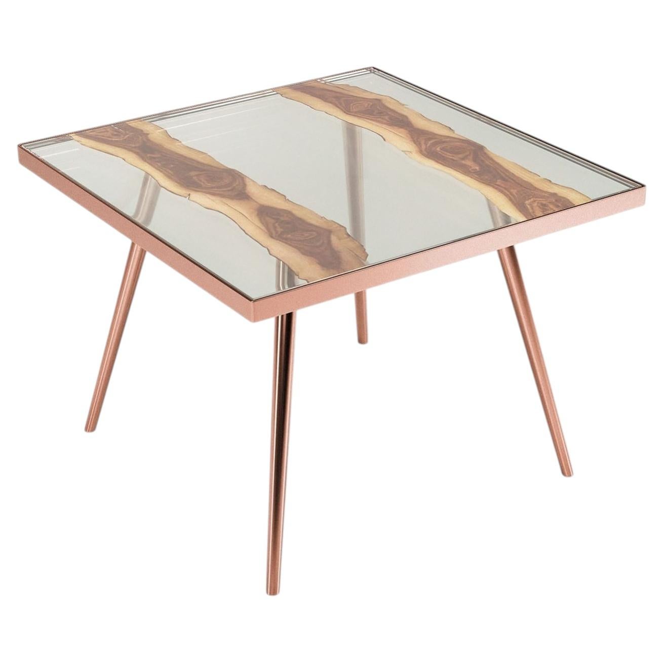 Fossile Square Table by Hebanon Fratelli Basile For Sale