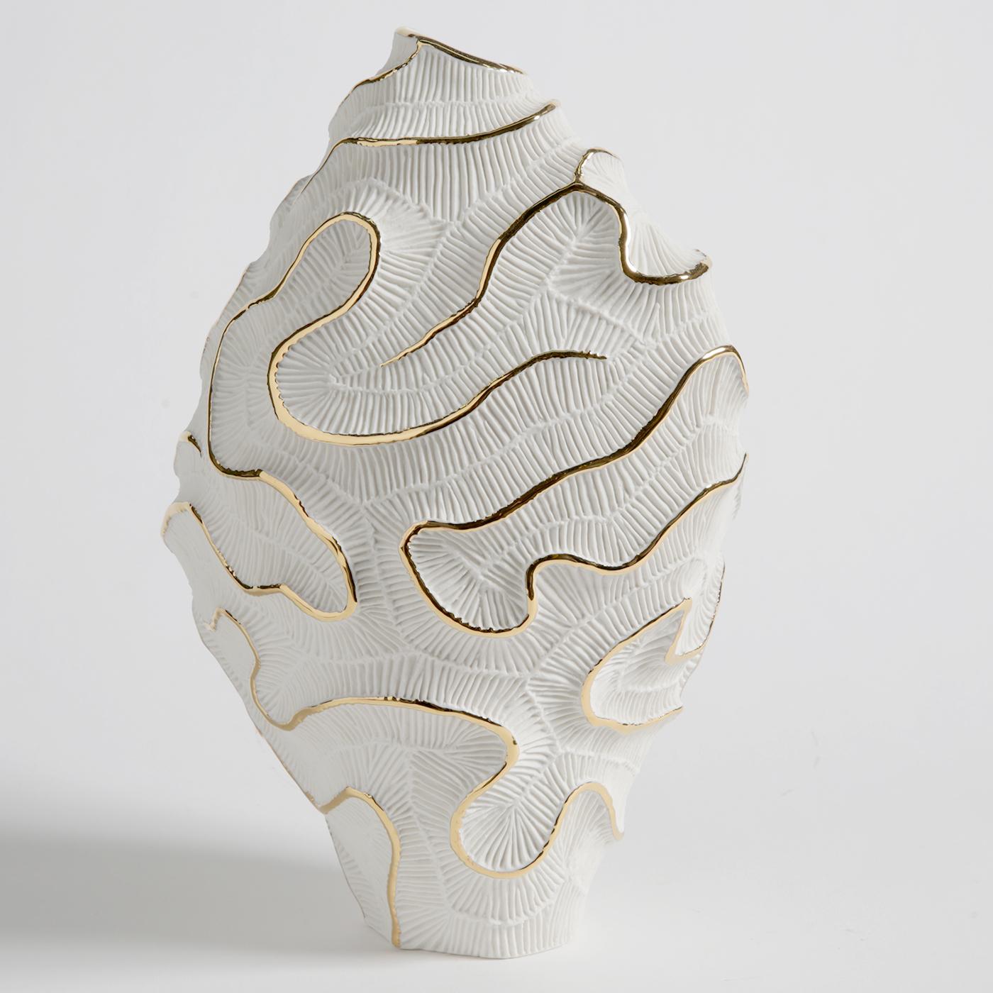 Modern Fossilia Gold Vase For Sale
