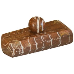 Fossilised Leaf Press with a Ball Handle, circa 1850 Fossilised Leaf Press with a Ball Handle, circa 1850