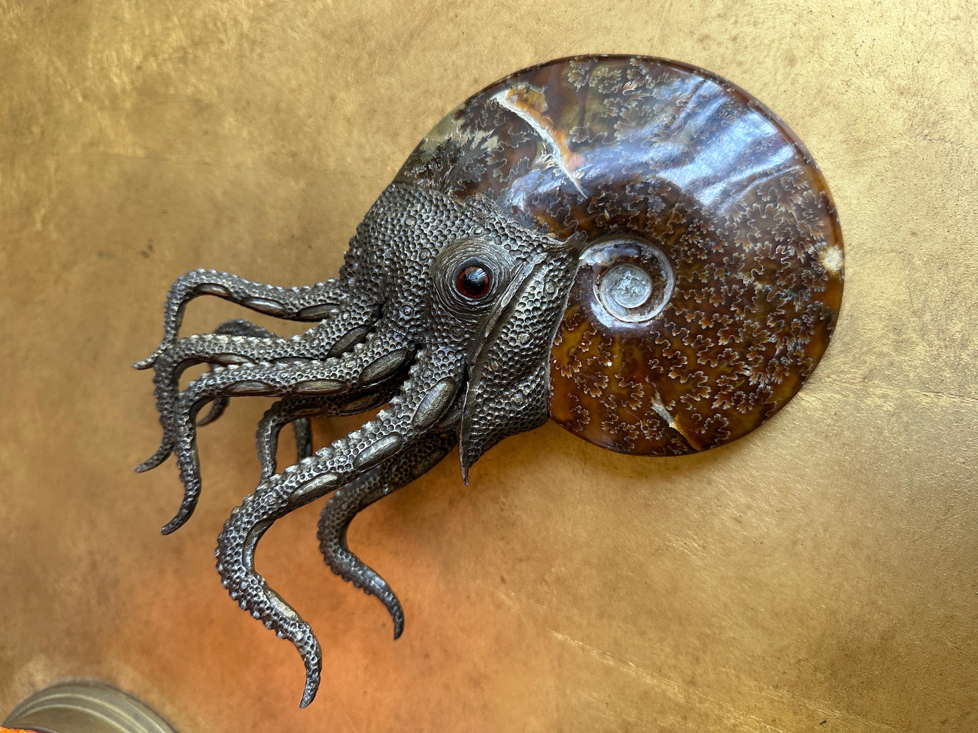 Late 20th Century Fossilized Ammonite Sculpture Paperweight