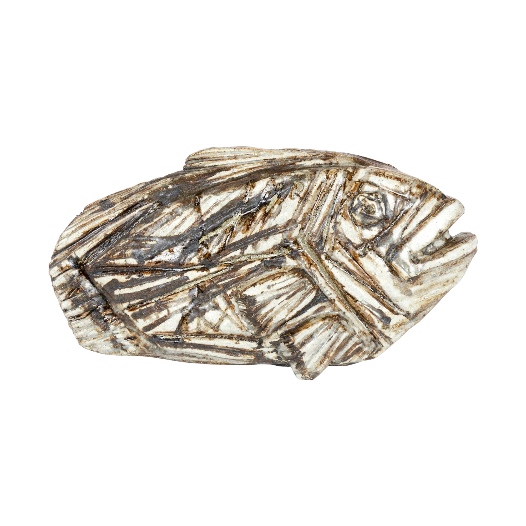 Fossilized Fish Sculpture by Taisto Kaasinen for Arabia