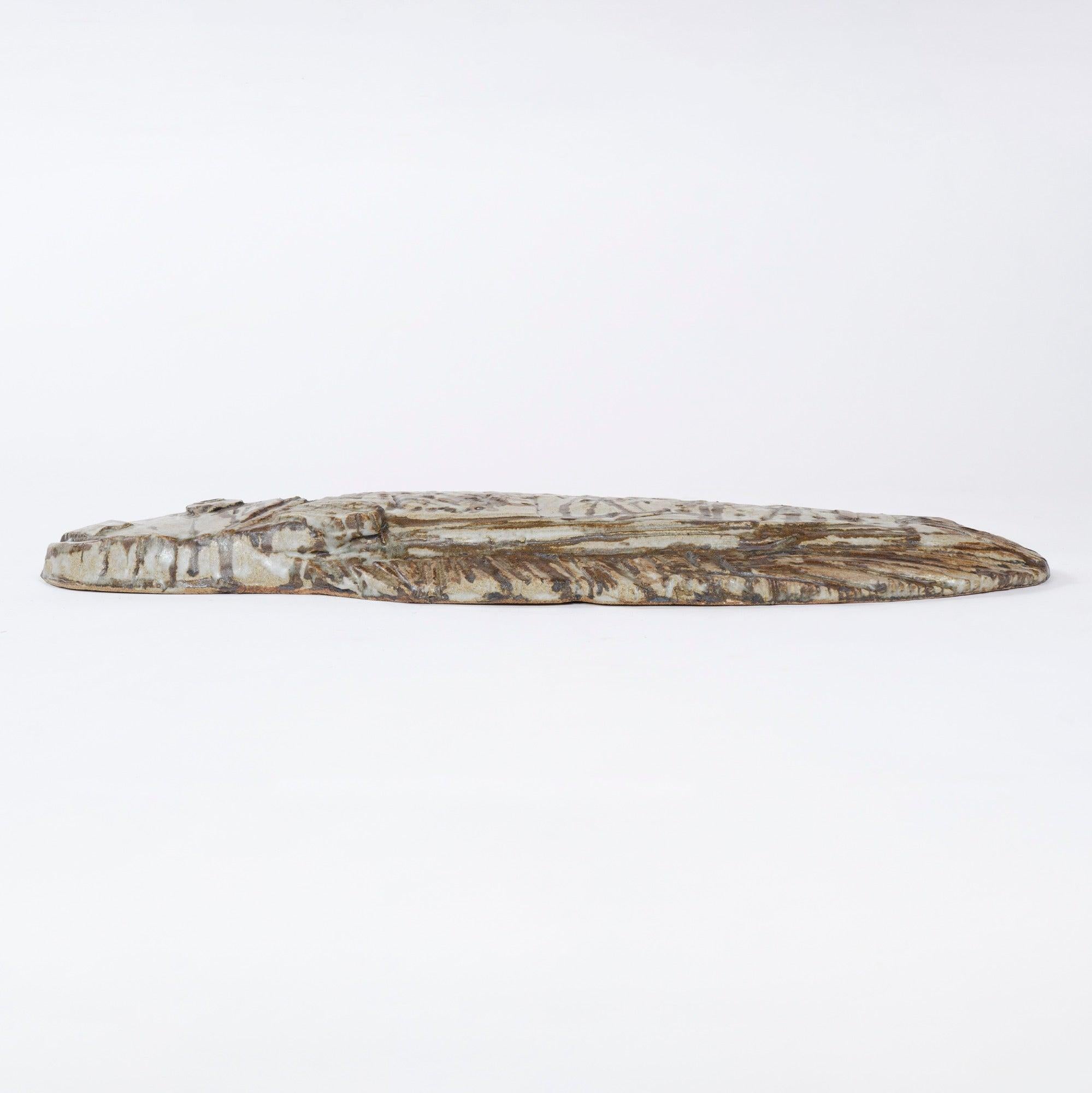Scultura di pesce fossilizzato di Taisto Kaasinen per Arabia In condizioni discrete in vendita a Sagaponack, NY
