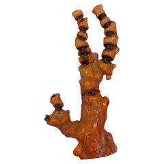 Fossilized Organic Natural Red Sea Coral Specimen / Sculpture