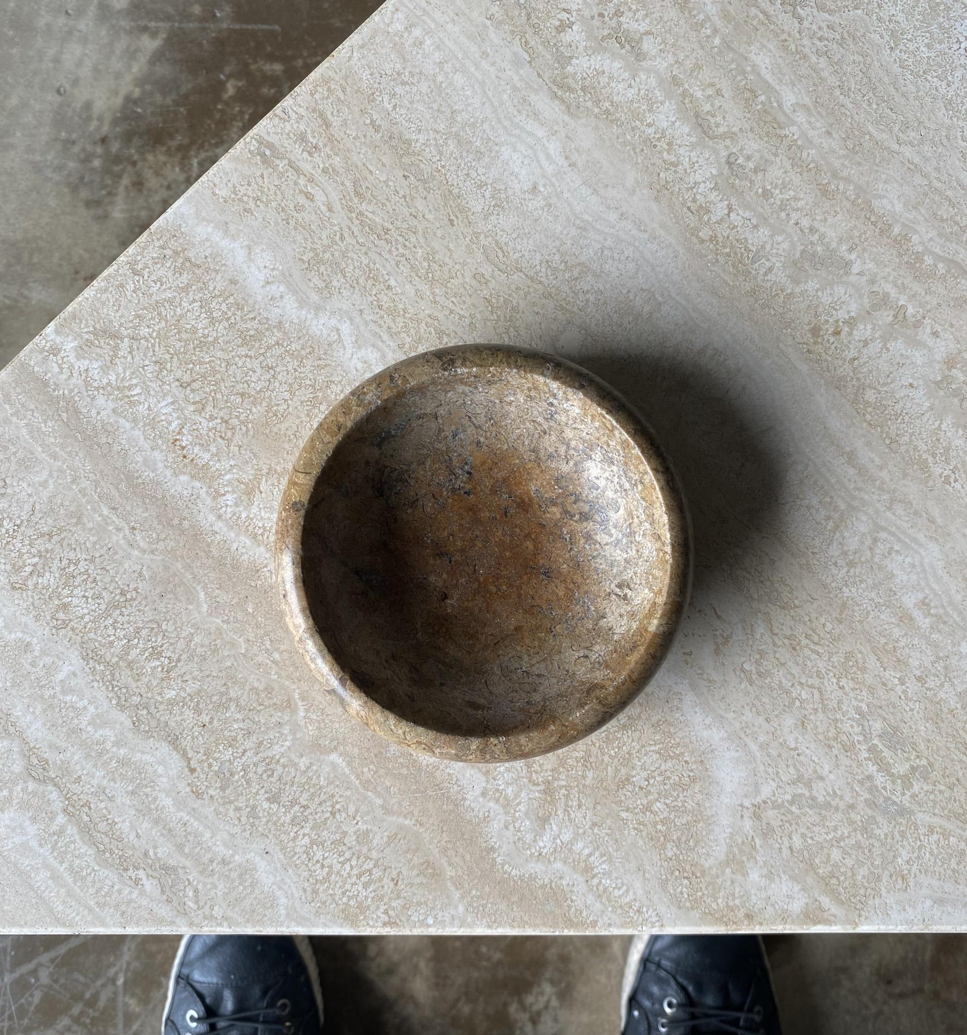 Mid-Century Modern Fossilized Stone Bowl / Catchall, 1970s