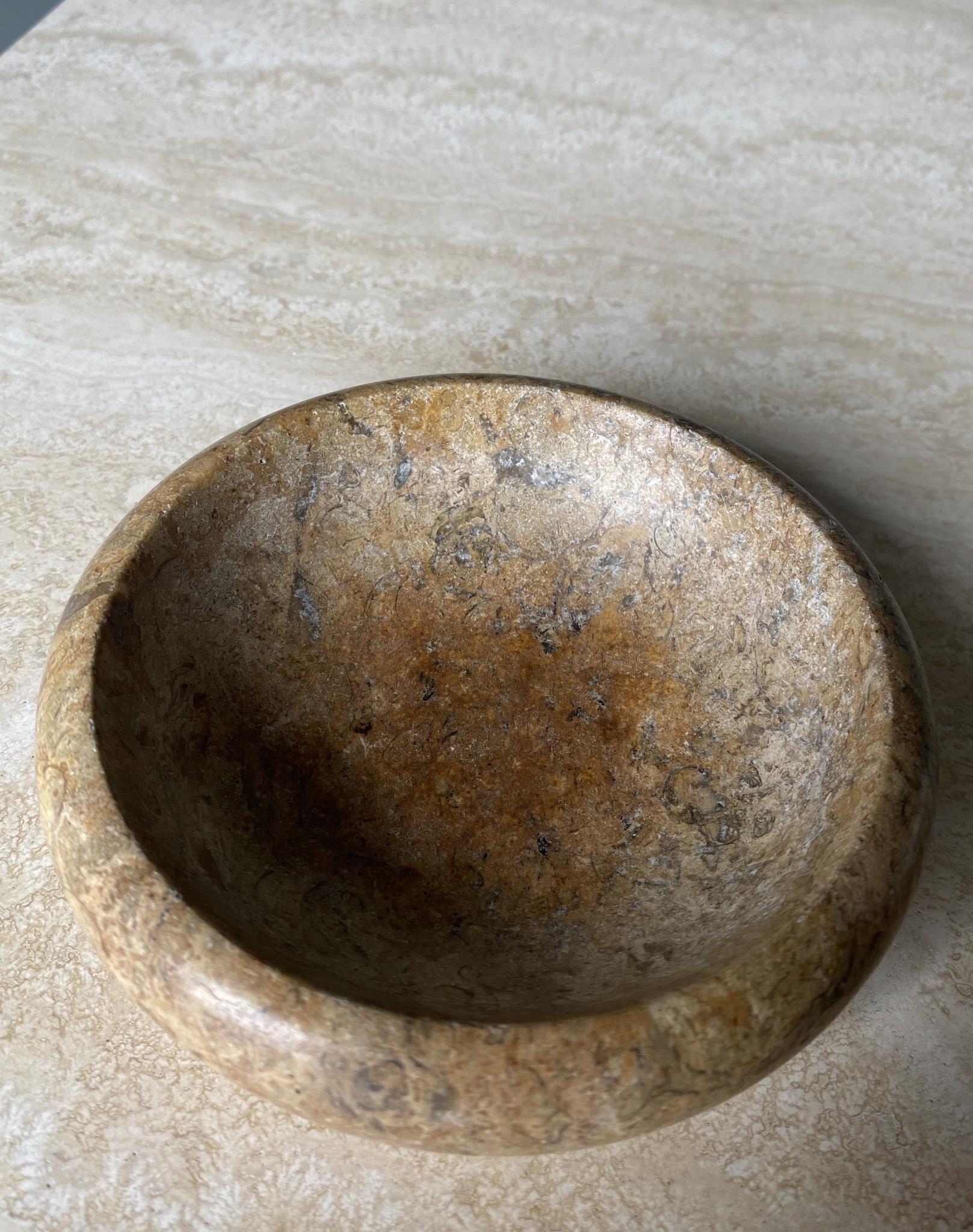 Fossilized Stone Bowl / Catchall, 1970s In Good Condition In Costa Mesa, CA