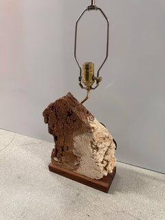 Fossilized stone table lamp