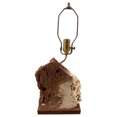 Fossilized stone table lamp