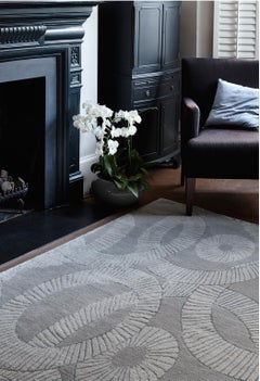 Hand-Knotted Rug in Contemporary Fossils Design