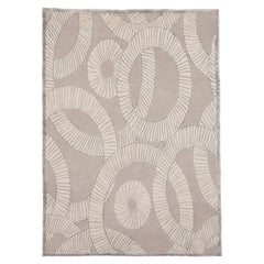 Hand-Knotted Rug in Contemporary Fossils Design 