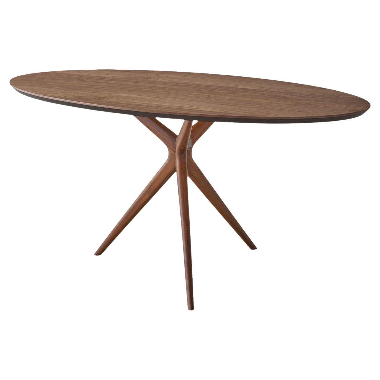 Foster Elliptical Dining Table in Walnut Canaletto Wood