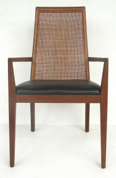 Foster-McDavid Mid-Century Modern Dining Set, Table and Six Caned Back Chairs