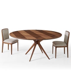 Foster Round Canaletto Wood Dining Table