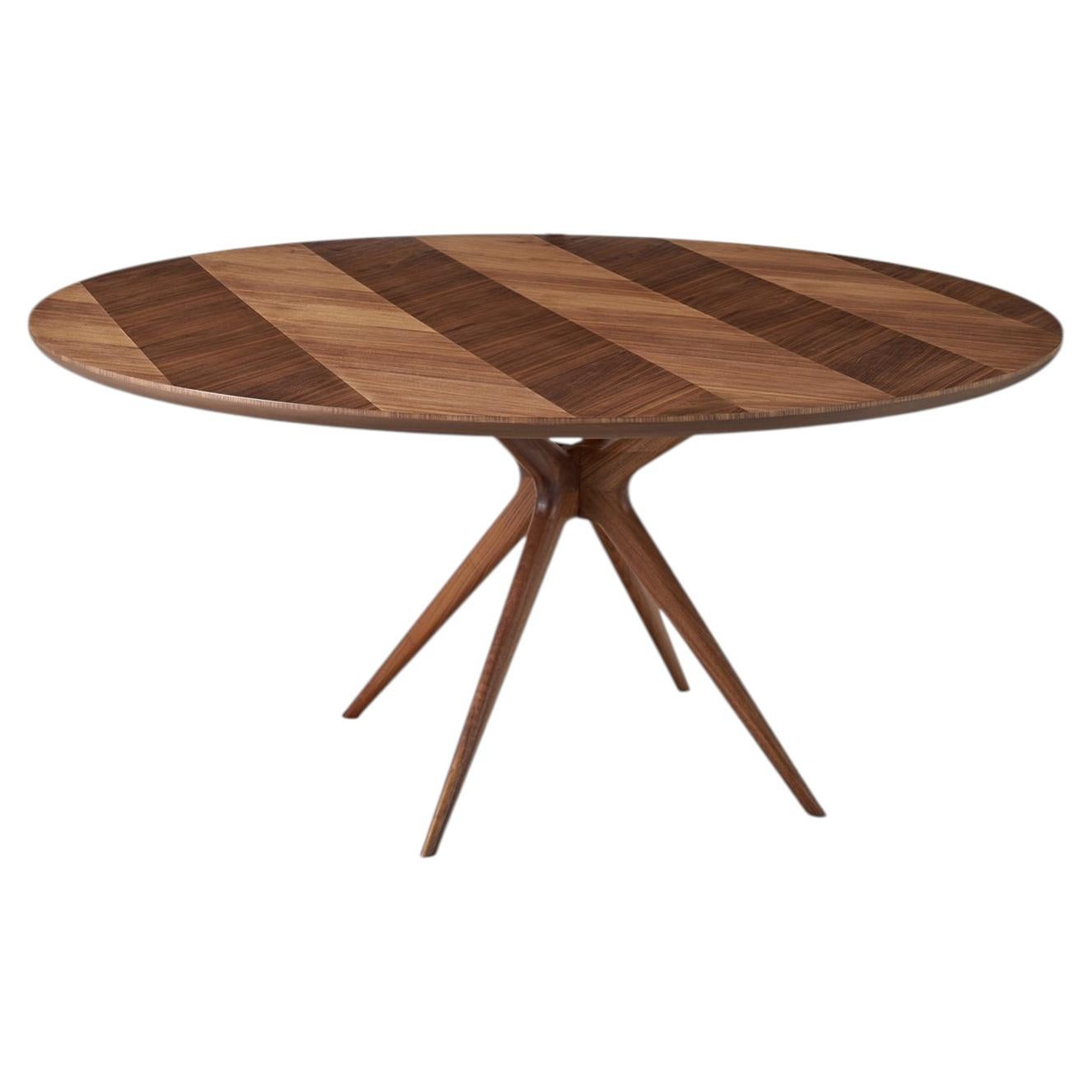 Foster Round Canaletto Wood Dining Table