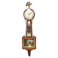 Retro Foster S. Campos Banjo Clock, George Washington Theme Made in Pembroke, Mass