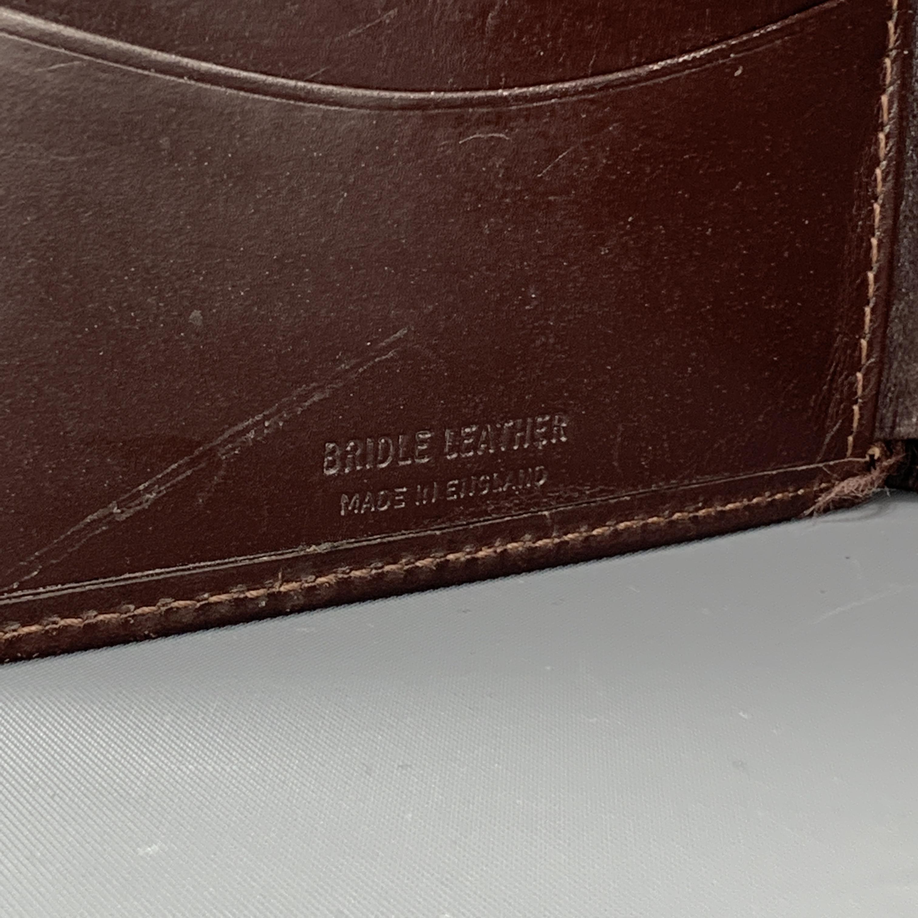 Black FOSTER & SON Brown Leather Bifold Wallet