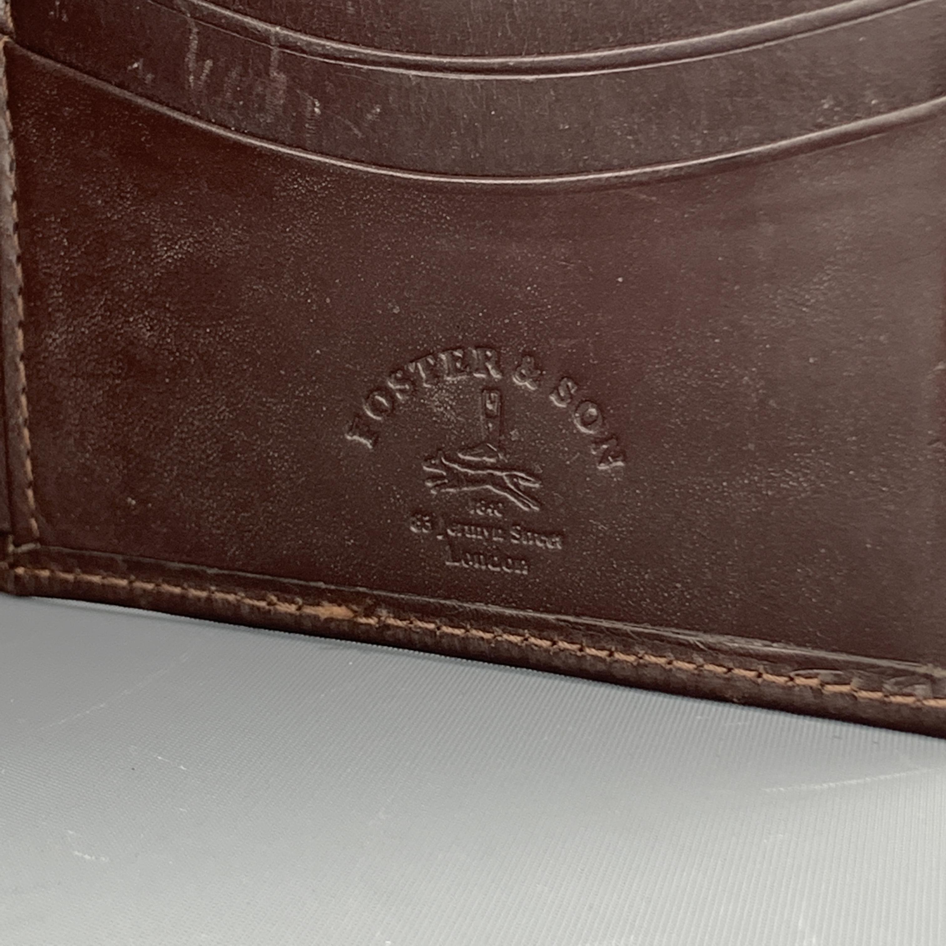 FOSTER & SON Brown Leather Bifold Wallet In Good Condition In San Francisco, CA