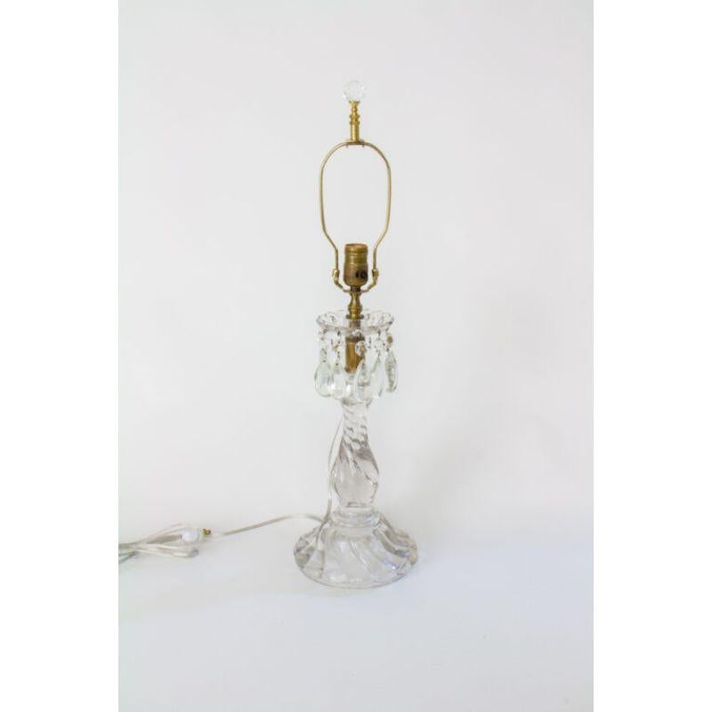 American Fostoria Colony Glass Candlestick Lamp For Sale