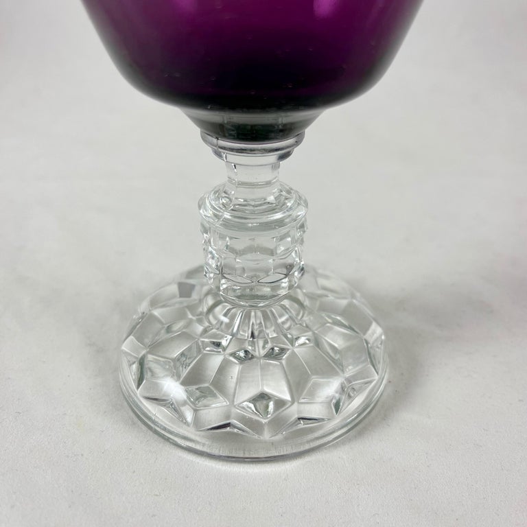 Fostoria Early American Pressed & Blown Glass Lady American Amethyst Goblets S/6 1