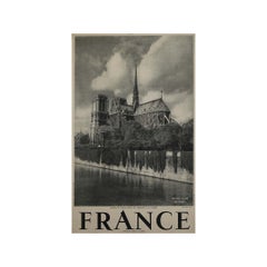 Circa 1950 France Notre-Dame de Paris Original Travel Poster by Foucault