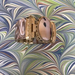 Fouche Agate Horn Gold Cuff Bangle