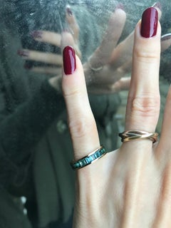 Fouché Art Deco Tourmaline Eternity Band Ring Platinum