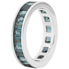Fouché Art Deco Tourmaline Eternity Band Ring Platinum