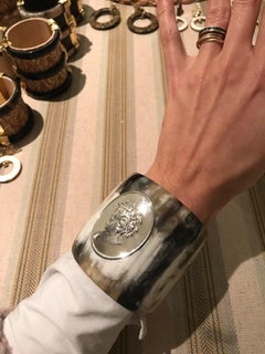 Fouche Cameo Sapphire Ruby Cuff Bangle