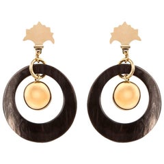 Fouché Dangle Earrings Art Deco Horn Africa