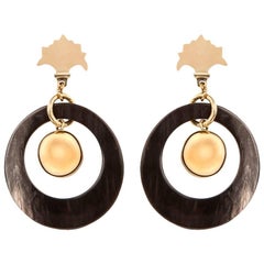 Fouché Dangle Earrings Art Deco Horn Africa