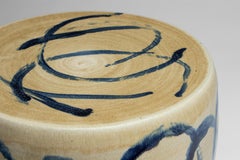 Fouettis 06 Glazed Stoneware Stool by Pascale Girardin