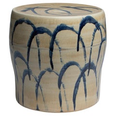 Fouettis 06 Glazed Stoneware Stool by Pascale Girardin