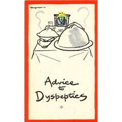 Advice to Dyspeptics 1940s lithograph WW2 de Cyril Kenneth Bird (Fougasse)