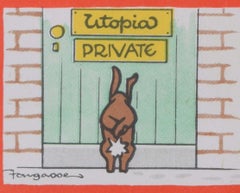 Fougasse animal welfare rabbit label lithograph