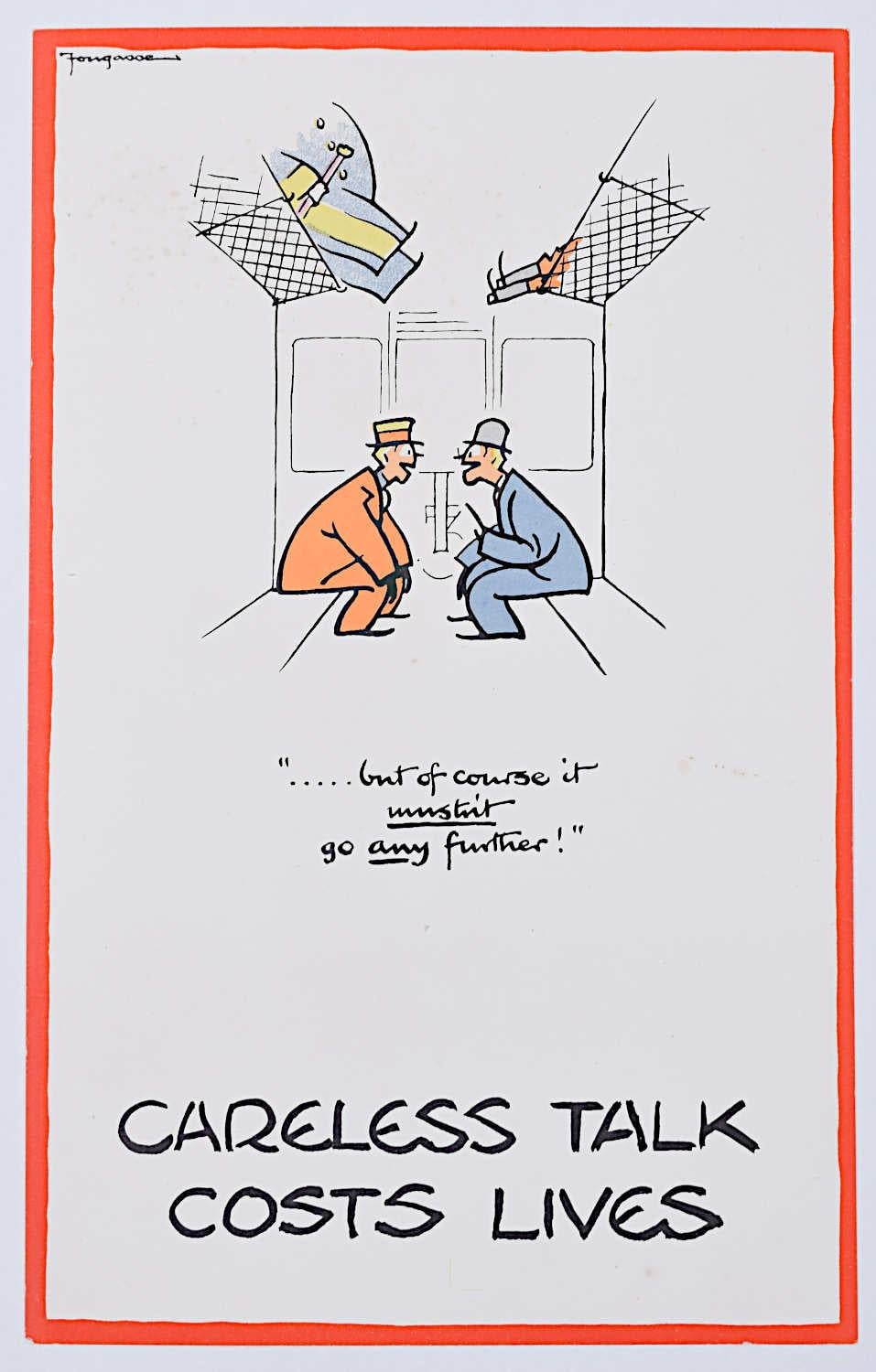 Fougasse (Cyril Kenneth Bird) Print - 'Fougasse' Careless Talk Costs Lives Cyril Kenneth Bird World War 2 poster