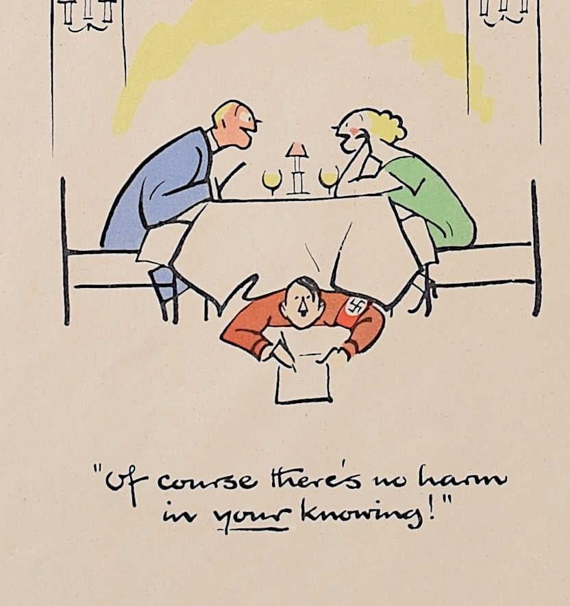 'Fougasse', i discorsi incauti costano vite umane Poster della Seconda Guerra Mondiale - Print Moderno di Fougasse (Cyril Kenneth Bird)