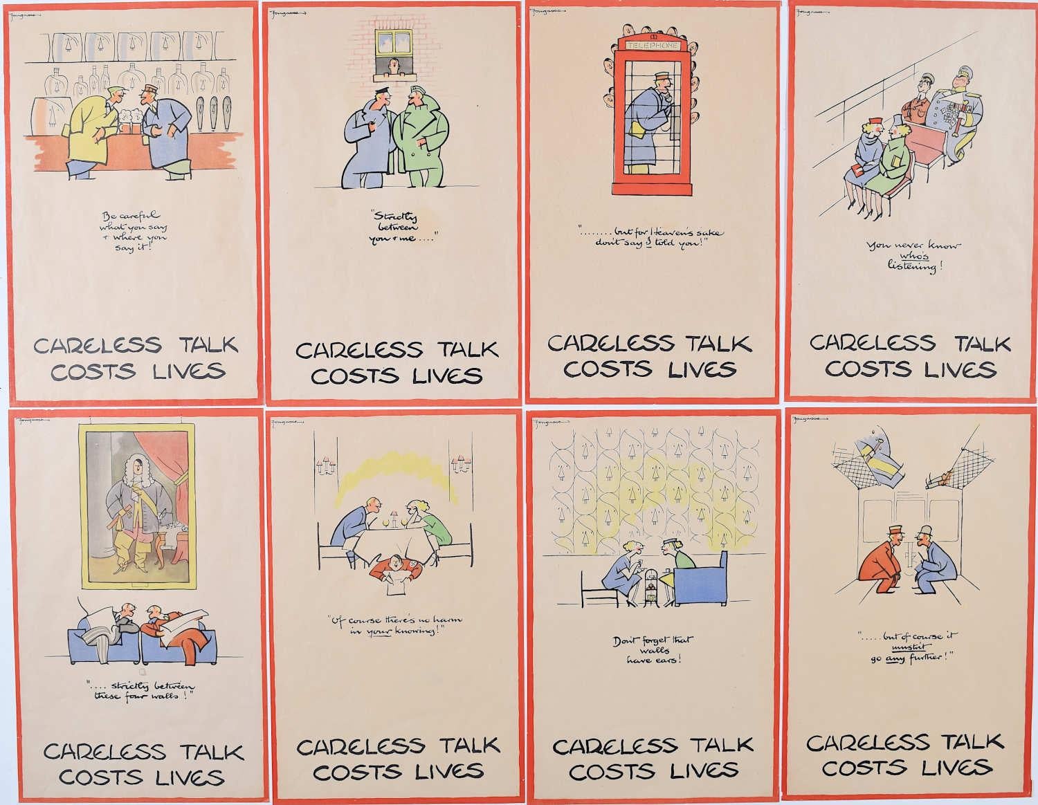 Print di Fougasse (Cyril Kenneth Bird) - 'Fougasse', i discorsi incauti costano vite umane Poster della Seconda Guerra Mondiale
