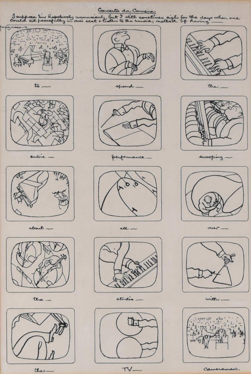 Print di Fougasse (Cyril Kenneth Bird) - 'Fougasse', Concerto da Camera, disegno per Punch Magazine