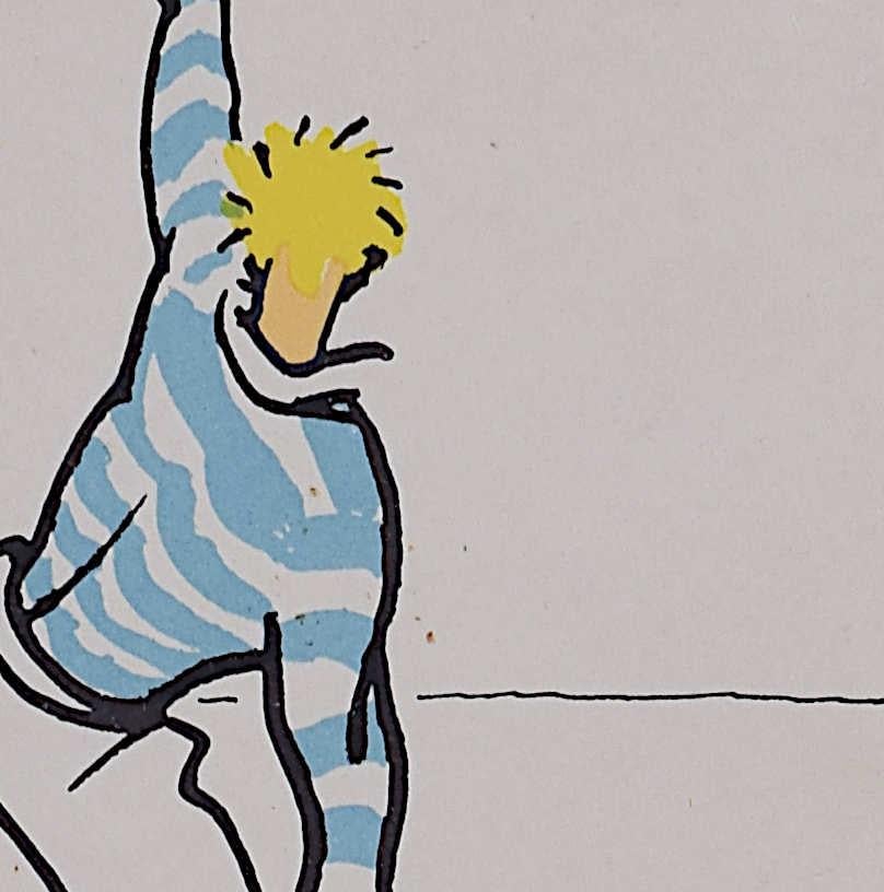 'Fougasse', salta per loro - Poster ufficiale delle pubblicazioni della Rugby Union - Print Moderno di Fougasse (Cyril Kenneth Bird)
