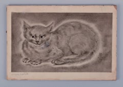 Foujita Tsuguhanu (1886-1968). Etching on paper. Trial proof. Portrait of a cat