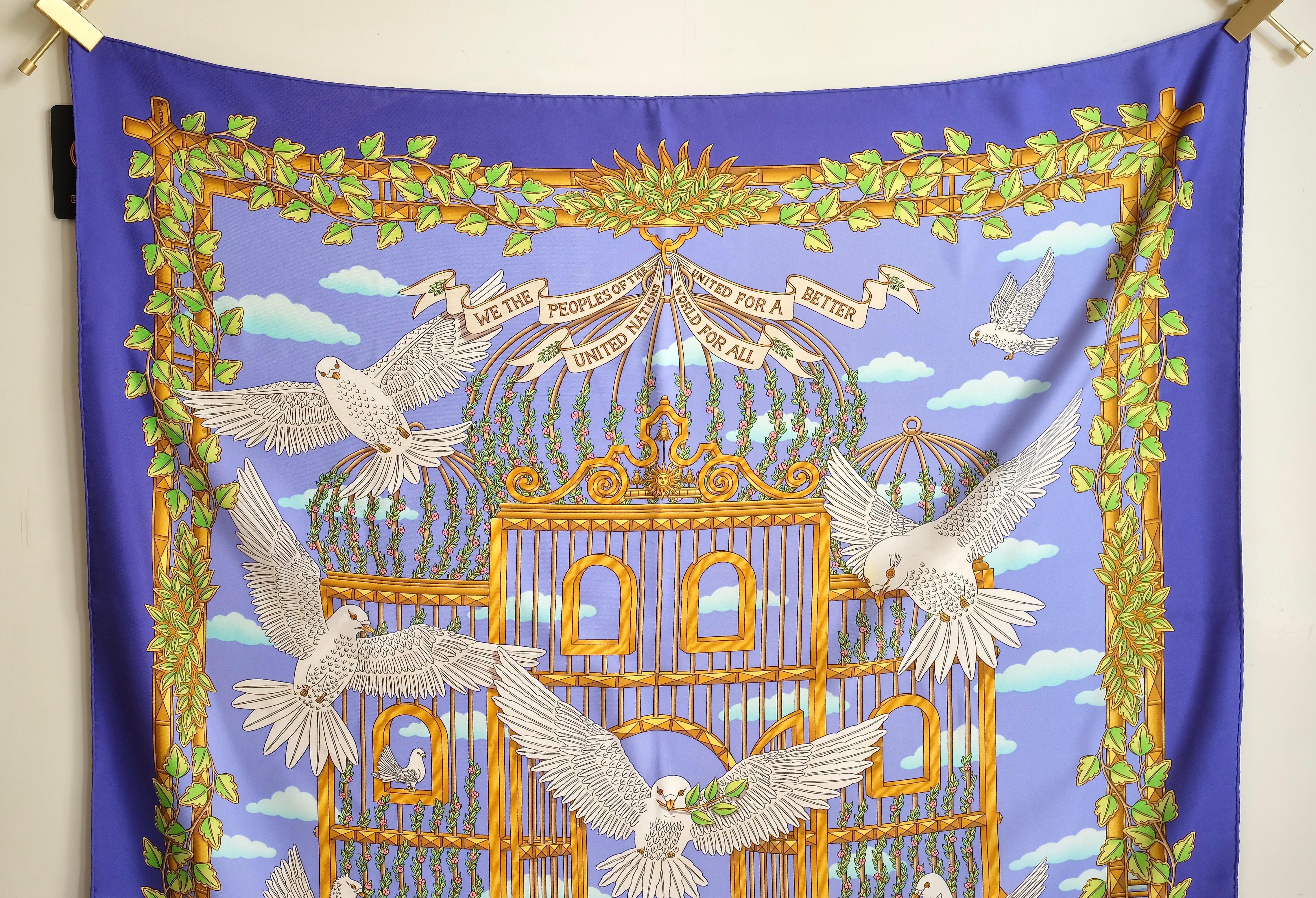 Gray Hermès scarf For Sale