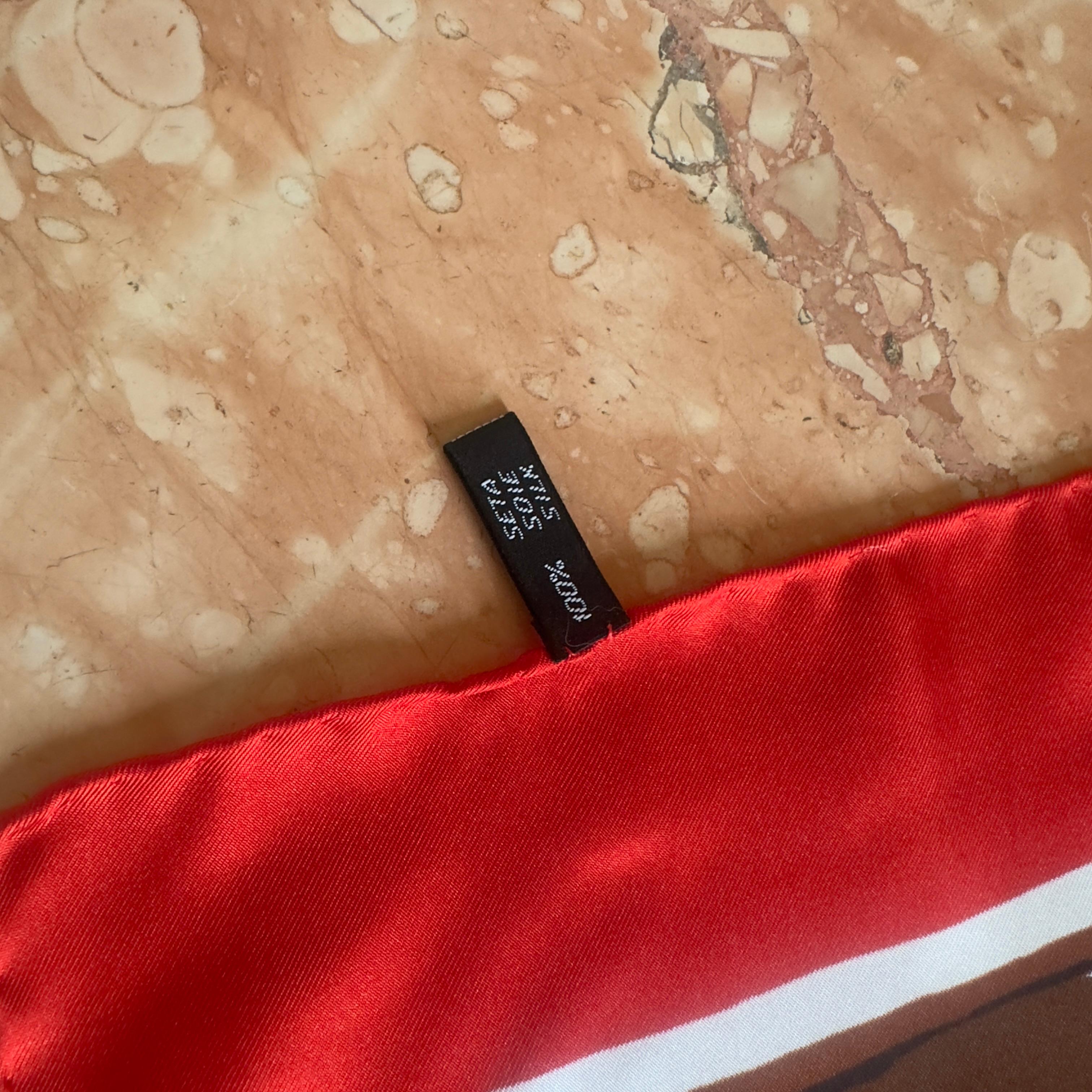 Pañuelo Karl Lagerfeld de seda roja con estampado de vestuario masculino, nuevo en venta 5