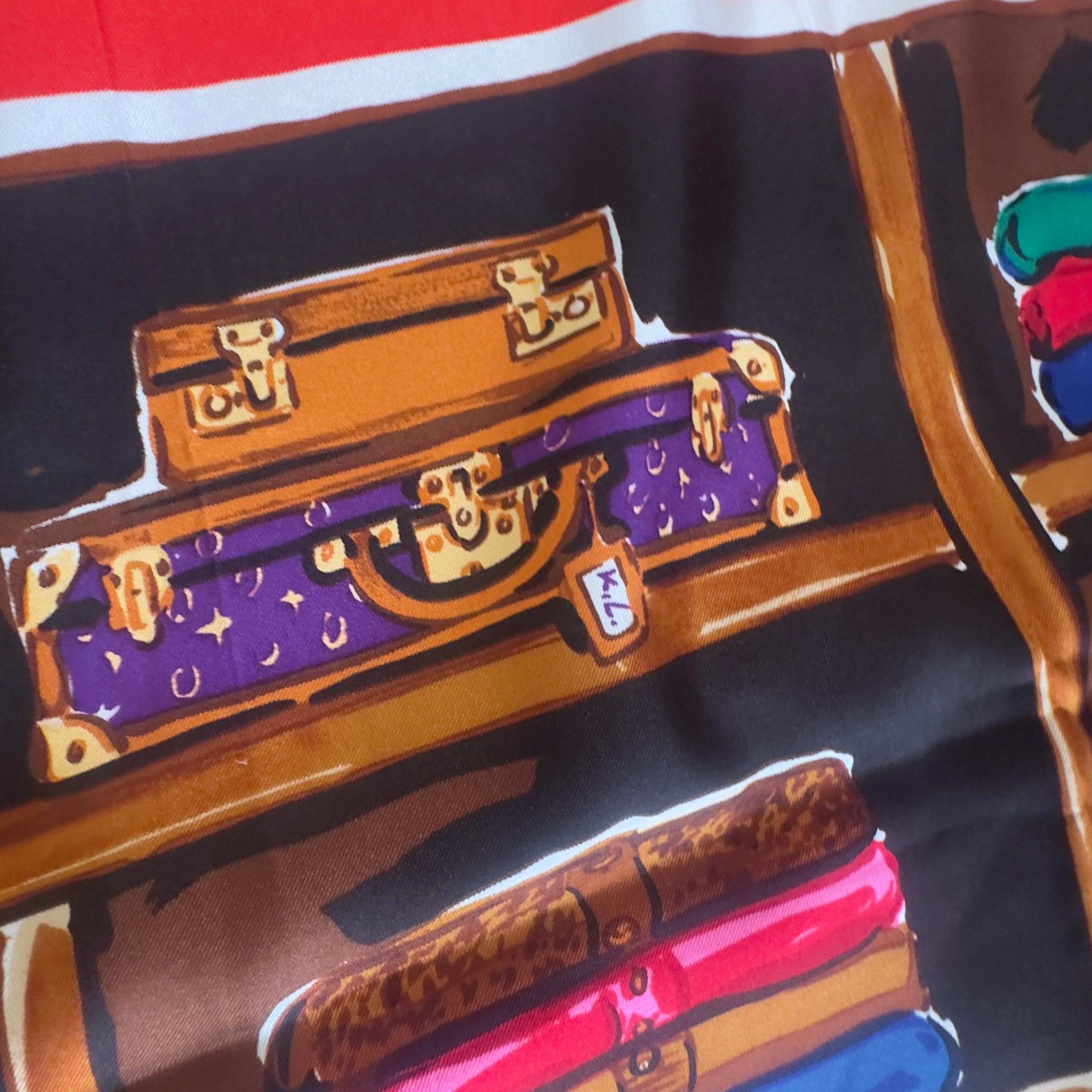 Pañuelo Karl Lagerfeld de seda roja con estampado de vestuario masculino, nuevo en venta 7